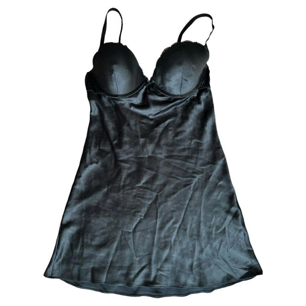 VICTORIA'S SECRET Black Lightly Padded Chemise,Size 36B
